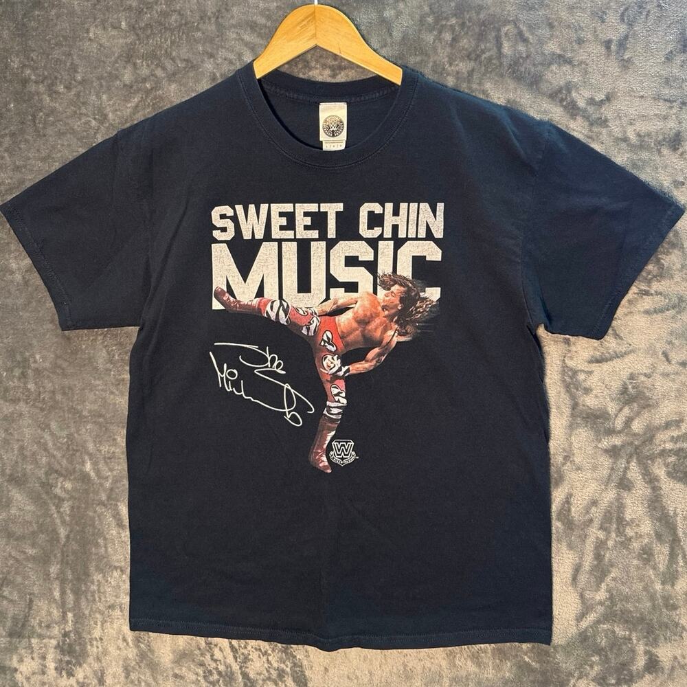 WWE Shawn Michaels Sweet Chin Music WWE Men's Cotton T-Shirt Large Black 2016